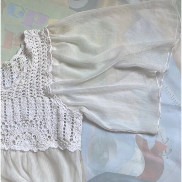 Dress Barn Sheer Mesh Crochet Top – Women’s Size Small - Picture 5 of 8